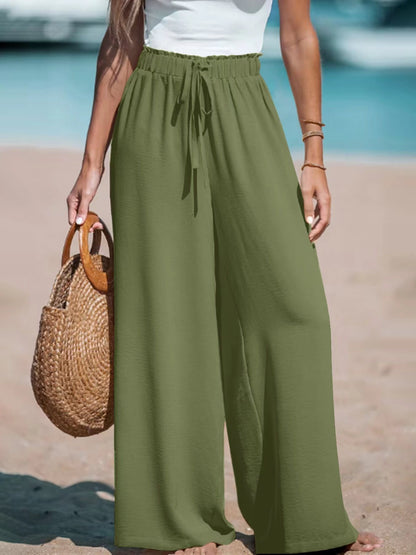 Pantalon Large Taille Haute – Coupe Fluide