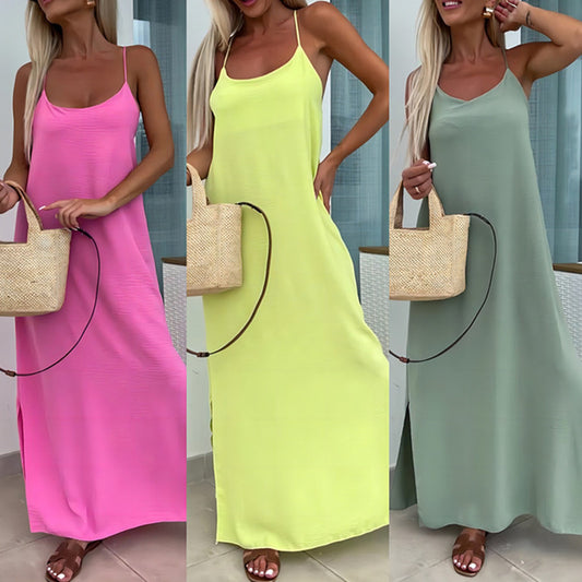 Robe Longue À Bretelles – Grande Taille