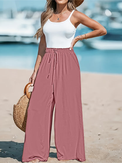 Pantalon Large Taille Haute – Coupe Fluide