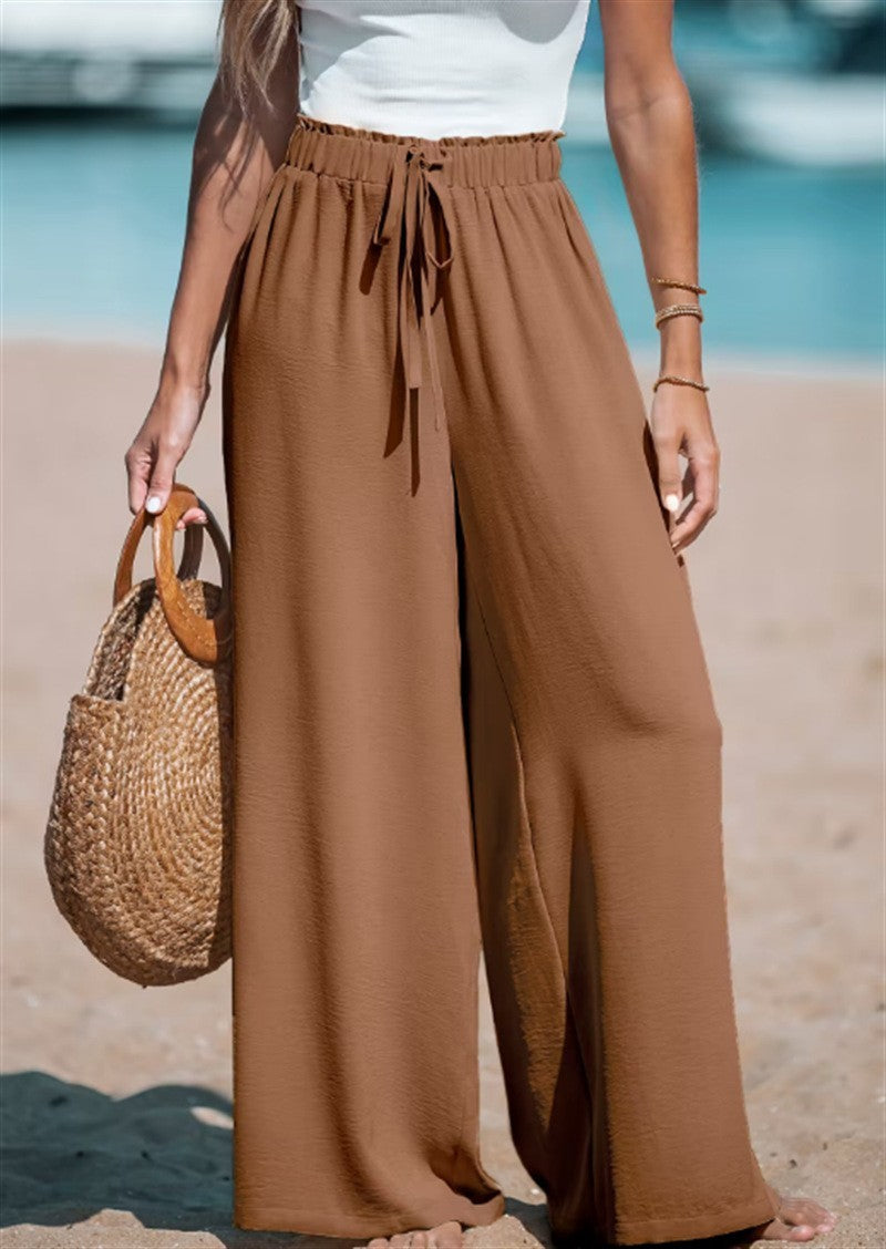 Pantalon Large Taille Haute – Coupe Fluide
