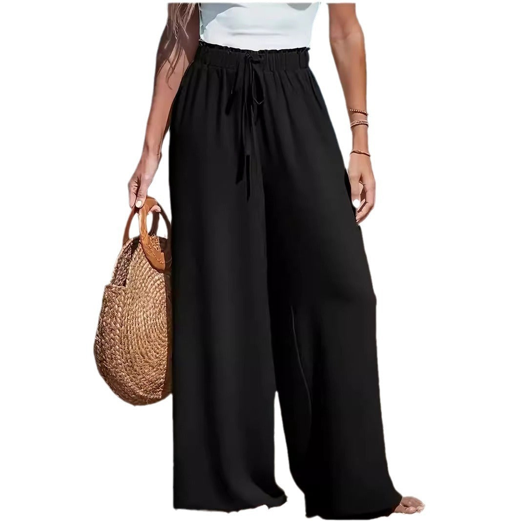 Pantalon Large Taille Haute – Coupe Fluide