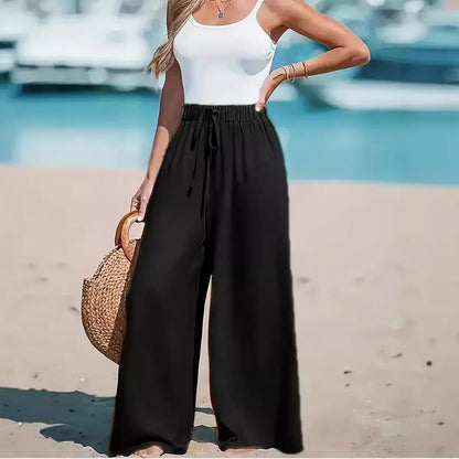 Pantalon Large Taille Haute – Coupe Fluide